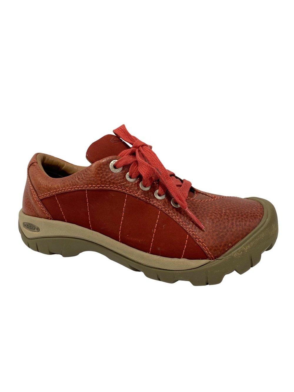 KEEN Presidio Leather Oxford Walking Shoes Red Fired Brick Women’s Size 7